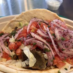 Zaytoon Mediterranean Grill - Pita with veggies and beef lamb