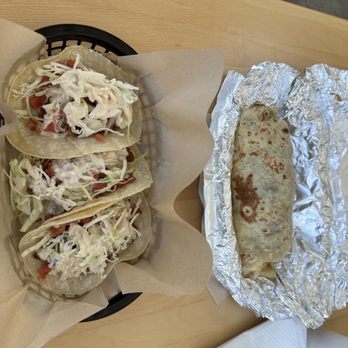 Tortilla Shack - 3 Baja fish tacos and a Philly burrito - Mexican Near Me - Santa Cruz, California