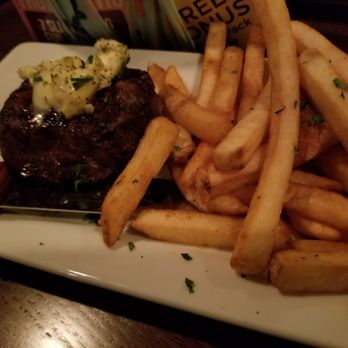 Pour Wine Bar & Bistro - Filet- My kid ordered it with fries but it comes with some other type of potato side that they also loved. (the second time.) - Wine Bars Near Me - Champlin, Minnesota