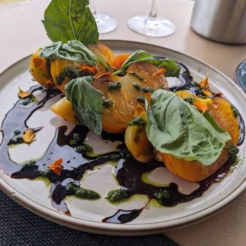 Oasis on the Beach - A Caprese like no other. Local Heirloom tomatoes, basil, house-made ricotta that was light and creamy. Aged balsamic w/ basil oil. - Hawaiian Near Me - Kapaa, Hawaii