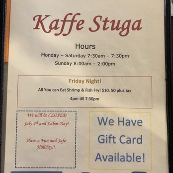 Kaffe Stuga Restaurant - Menu - New American Near Me - Harris, Minnesota