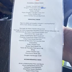 Douglas' Pub - Menu