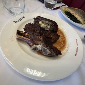 Tellers An American Chophouse - Cowgirl USDA Prime bone-in ribeye laced with bone marrow butter- delish! - Steakhouses Near Me - Islip, New York Tellers An American Chophouse - Cowgirl USDA Prime bone-in ribeye laced with bone marrow butter- delish! - Steakhouses Near Me - Islip, New York