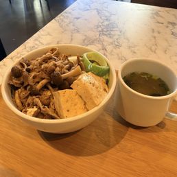Sukiyaki Don Bowl with Miso Soup.