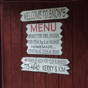 Snow's BBQ - Menu circa 2014 - Barbeque Near Me - Lexington, Texas Snow's BBQ - Menu circa 2014 - Barbeque Near Me - Lexington, Texas