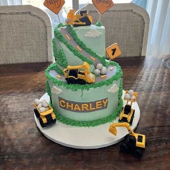 Ellie love cake - First birthday construction theme 2tier cake. - Bakeries Near Me Ellie love cake - First birthday construction theme 2tier cake. - Bakeries Near Me