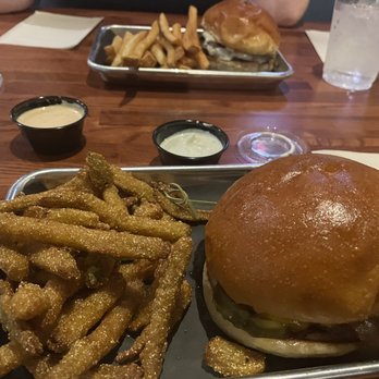 Brown Bag Burger  - BBQ burger with fried pickles, Shroom burger with fries - Burgers Near Me - Flagstaff, Arizona