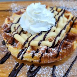 What About Waffles - With homemade custard! We highly recommend the Boston Cream.