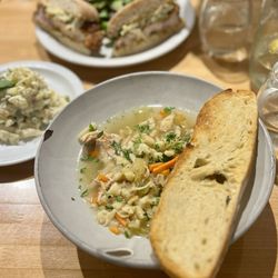 Dolina Santa Fe - Always amazing. The chicken dumpling soup and chicken sandwich (back)... oh my...