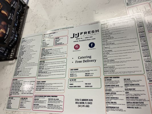 Menu photo 6 J&J Fresh Kitchen Boca Raton, FL