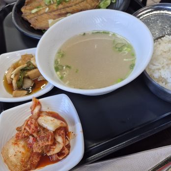 Sambong Korean Restaurant - 2025-04-27. Sambong. Troy, MI. #12. Mackerel meal ($15.09). Kimchi, pickled veggies, and beef broth. 4 stars. - Korean Near Me - Troy, Michigan Sambong Korean Restaurant - 2025-04-27. Sambong. Troy, MI. #12. Mackerel meal ($15.09). Kimchi, pickled veggies, and beef broth. 4 stars. - Korean Near Me - Troy, Michigan