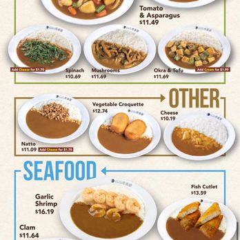 CoCo Ichibanya - Menu - vegetable, seafood - Japanese Curry Near Me - Frisco, Texas