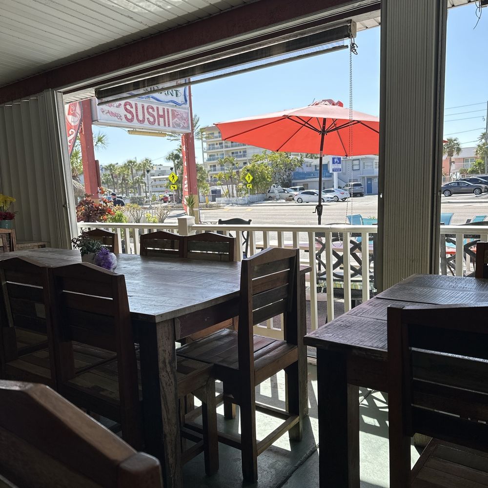 Covered outdoor seating. Covered outdoor seating.