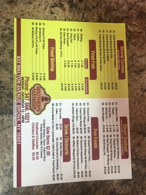 Menu photo 1 Brothers Seafood New Rochelle, NY Menu photo 1 Brothers Seafood New Rochelle, NY