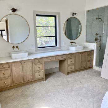 Grace Kitchen Cabinets - Bathroom vanity. inset real white oak - Cabinetry Near Me - San Pedro, California
