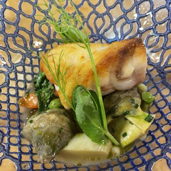 Frasca Food and Wine - Cernia (grouper with pea, artichoke, carrots) - Italian Near Me - Boulder, Colorado Frasca Food and Wine - Cernia (grouper with pea, artichoke, carrots) - Italian Near Me - Boulder, Colorado