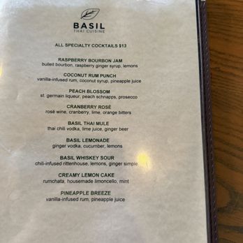 Basil - Drink menu - Thai Near Me - North Charleston, South Carolina Basil - Drink menu - Thai Near Me - North Charleston, South Carolina