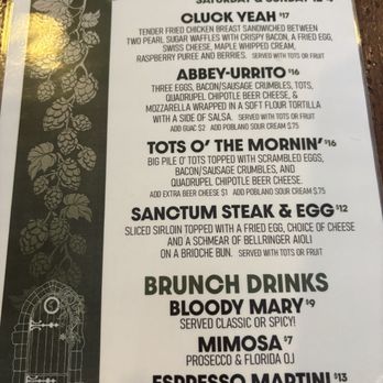 Eden Abbey Brewing Community - Brunch Menu - Brewpubs Near Me - Mount Dora, Florida