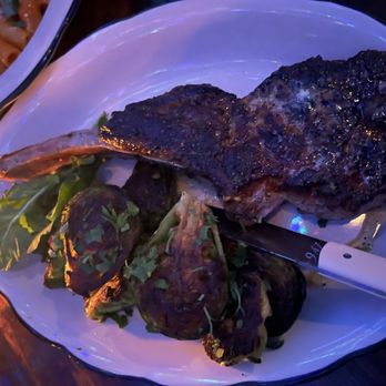 Marvin - Veal chop with side of brussels - French Near Me - Los Angeles, California
