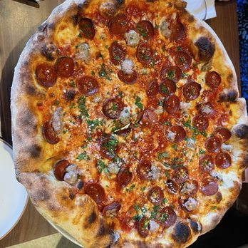 Pizzeria Pappo - Pepperoni pizza added sausage - Pizza Near Me - Alameda, California Pizzeria Pappo - Pepperoni pizza added sausage - Pizza Near Me - Alameda, California