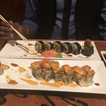 Bangkok Thyme - Spider sushi roll and I think the first one is called rainbow. - Thai Near Me - Atlanta, Georgia