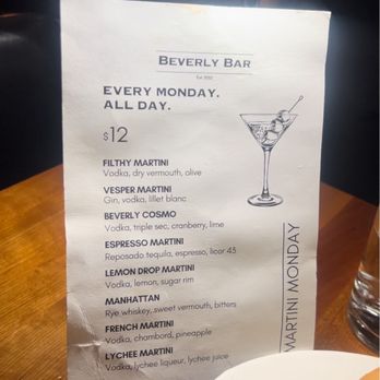 Beverly Bar - Martini list! - Wine Bars Near Me - Beverly Hills, California