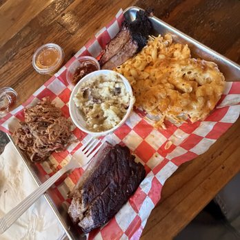 Big Mike's Smokehouse - 3 meat 2 side combo plate - Barbeque Near Me - East Providence, Rhode Island