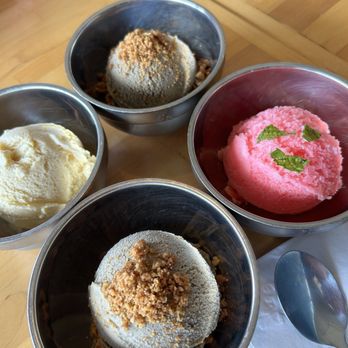 Kapa Hale - Hojicha, vanilla, and strawberry guri guri ice cream - Hawaiian Near Me - Honolulu, Hawaii