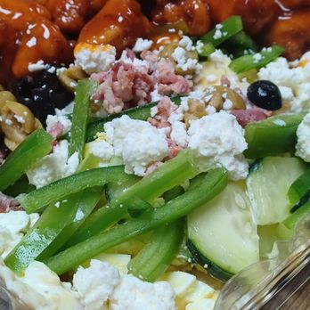 Buck's Pizza - Mango Habanero boneless wings on create your own salad. Fresh salad bar also available! - Pizza Near Me - Baytown, Texas Buck's Pizza - Mango Habanero boneless wings on create your own salad. Fresh salad bar also available! - Pizza Near Me - Baytown, Texas