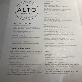 Alto Terrace Bar + Kitchen - Food menu - Beer, Wine & Spirits Near Me - Portland, Maine