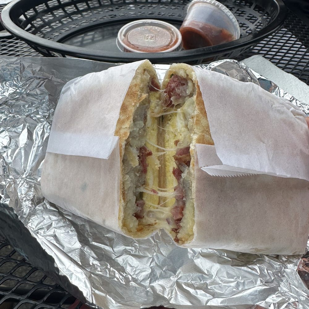 Reindeer sausage burrito