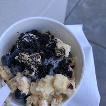 ICICLES - Birthday Cake with Cheesecake Bites, Blueberries, and Condensed Milk Drizzle - Ice Cream & Frozen Yogurt Near Me - Gilroy, California