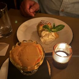 orange polenta olive oil cake and mango sorbet orange polenta olive oil cake and mango sorbet