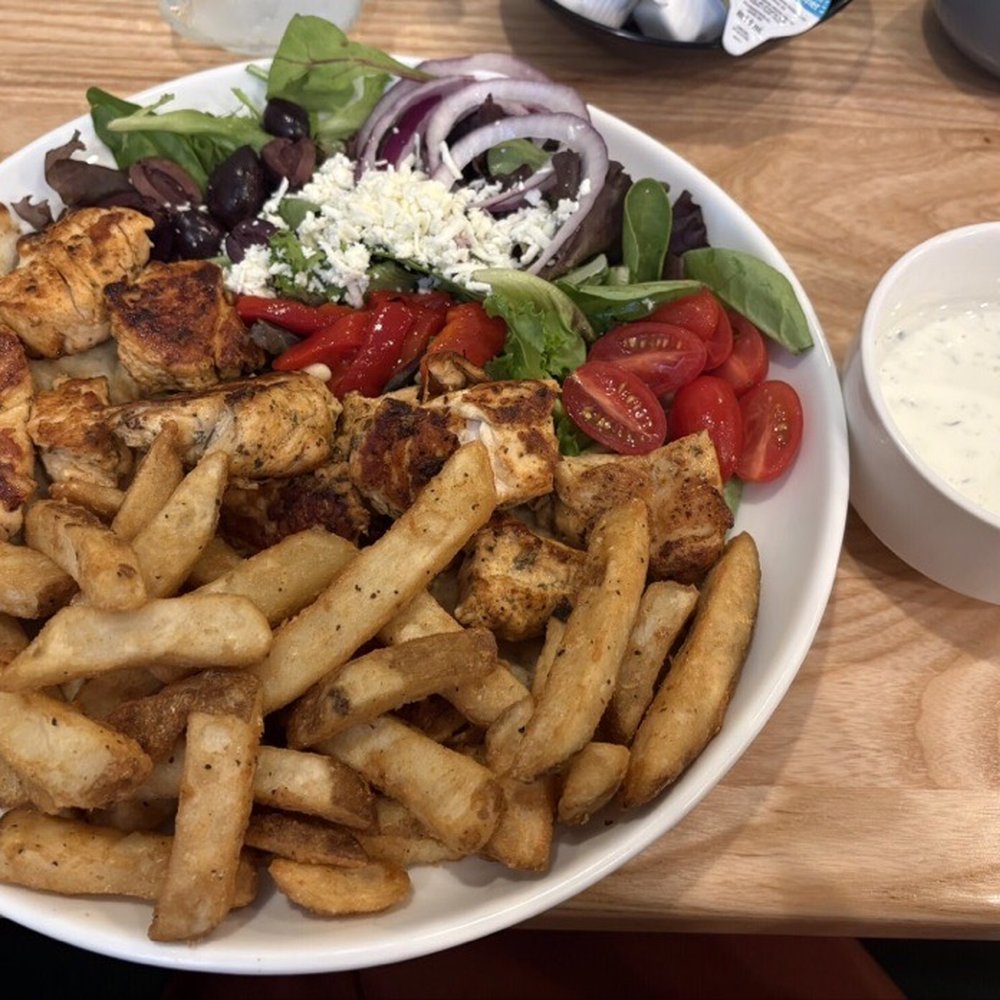 Miam Breakfast House - Chicken Souvlaki Plate - Breakfast & Brunch Near Me - High Point, North Carolina Miam Breakfast House - Chicken Souvlaki Plate - Breakfast & Brunch Near Me - High Point, North Carolina