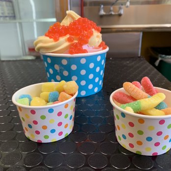 Corner Yogurt - July 2021 - large cup with candy toppings on the side - Ice Cream & Frozen Yogurt Near Me - Redwood City, California Corner Yogurt - July 2021 - large cup with candy toppings on the side - Ice Cream & Frozen Yogurt Near Me - Redwood City, California