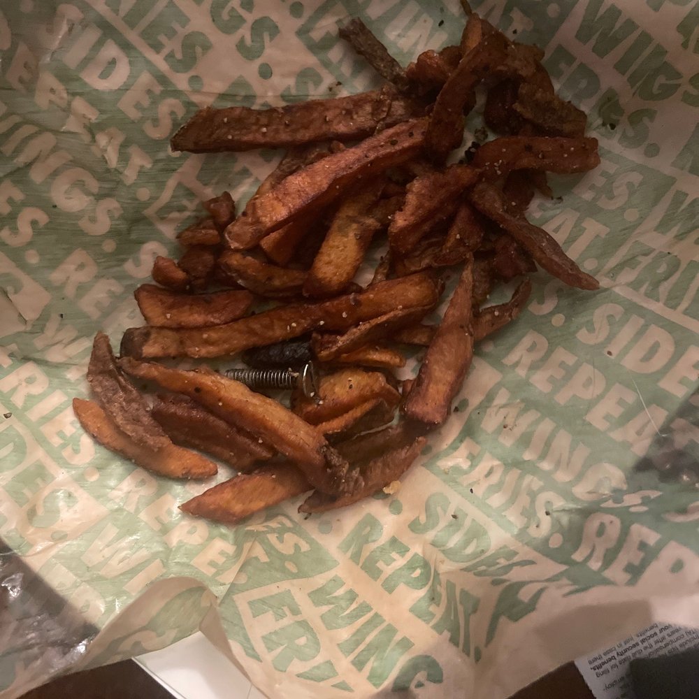 Wingstop - Screw found in bottom of fries - Chicken Wings Near Me - Canoga Park, California