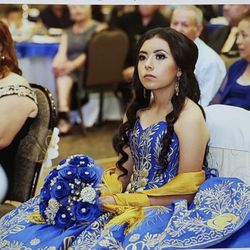 Glitzy Boutique - Royal Blue & Gold Bouquet from Glitzy Boutique