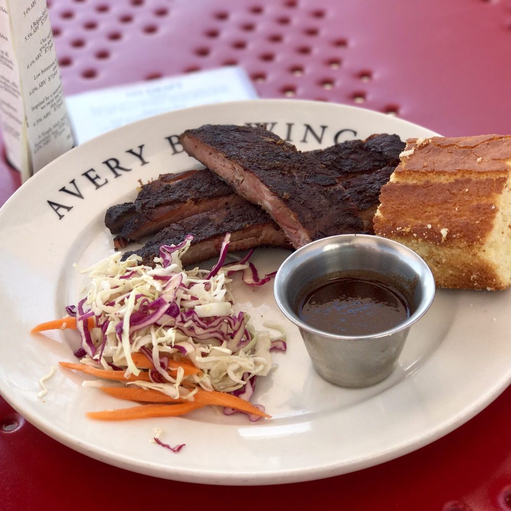 Avery Brewing - $12 +tax  .. for 3 small ribs. Uh, I wish they had told me that it's only 3 pieces.. I wouldn't have ordered it. - Breweries Near Me - Boulder, Colorado