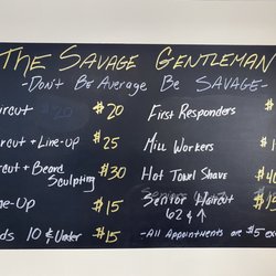 The Savage Gentleman Barbershop - Prices
