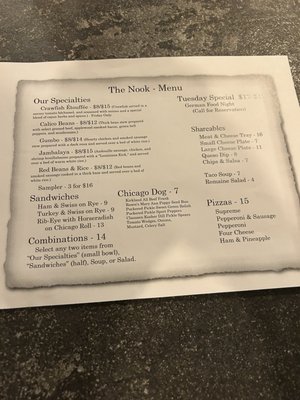 Menu photo 3 The Nook Huntsville, AL Menu photo 3 The Nook Huntsville, AL