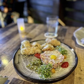 Foxhole Culinary Tavern - Steak tartare - New American Near Me - Austin, Texas Foxhole Culinary Tavern - Steak tartare - New American Near Me - Austin, Texas