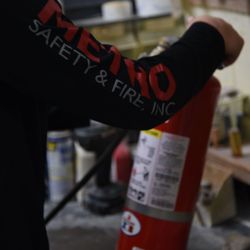 Metro Safety and Fire - We service fire extinguishers at the shop or we can come out to you. Give us a call or reach out for pricing.