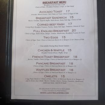 Lucky Baldwins Pub - Trappiste - Menu - Pubs Near Me - Pasadena, California