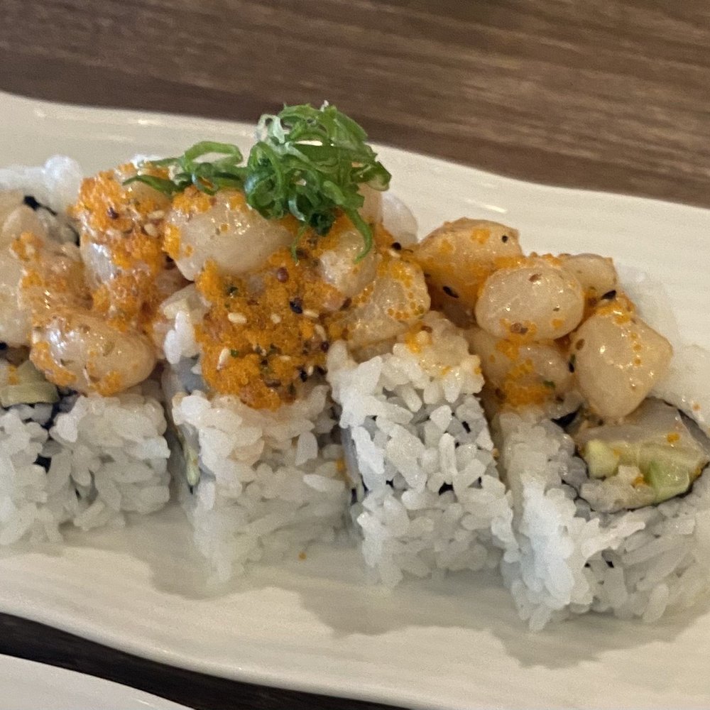 Ahi Sushi - House scallop roll - Sushi Bars Near Me - Bakersfield, California Ahi Sushi - House scallop roll - Sushi Bars Near Me - Bakersfield, California