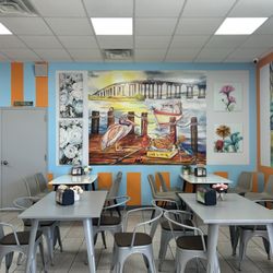 The inside of famous fried chicken