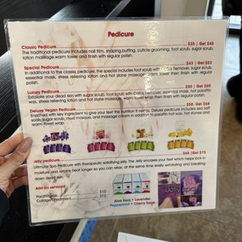 Dazzling Nails and Spa - Menu back  December 2025 - Nail Salons Near Me - Sacramento, California