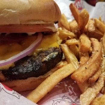 Burgers 2 Beer - Vampire Hunter with red onion instead of the carmel onions. The pepperoni and garlic sauce make it! - Burgers Near Me - Highland Heights, Ohio Burgers 2 Beer - Vampire Hunter with red onion instead of the carmel onions. The pepperoni and garlic sauce make it! - Burgers Near Me - Highland Heights, Ohio