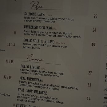 Aurora - Menu (it's dim in here) - Italian Near Me - West Bloomfield Township, Michigan