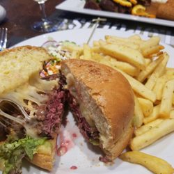 La Marmite de Simone - The Herve Burger, the Herve cheese is a earthy creamy cheese made with beer. Best Burger I have had in Europe.