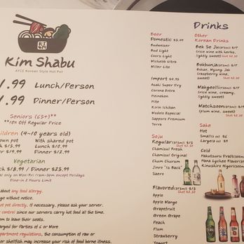 Kim Shabu - Menu - Korean Near Me - Houston, Texas